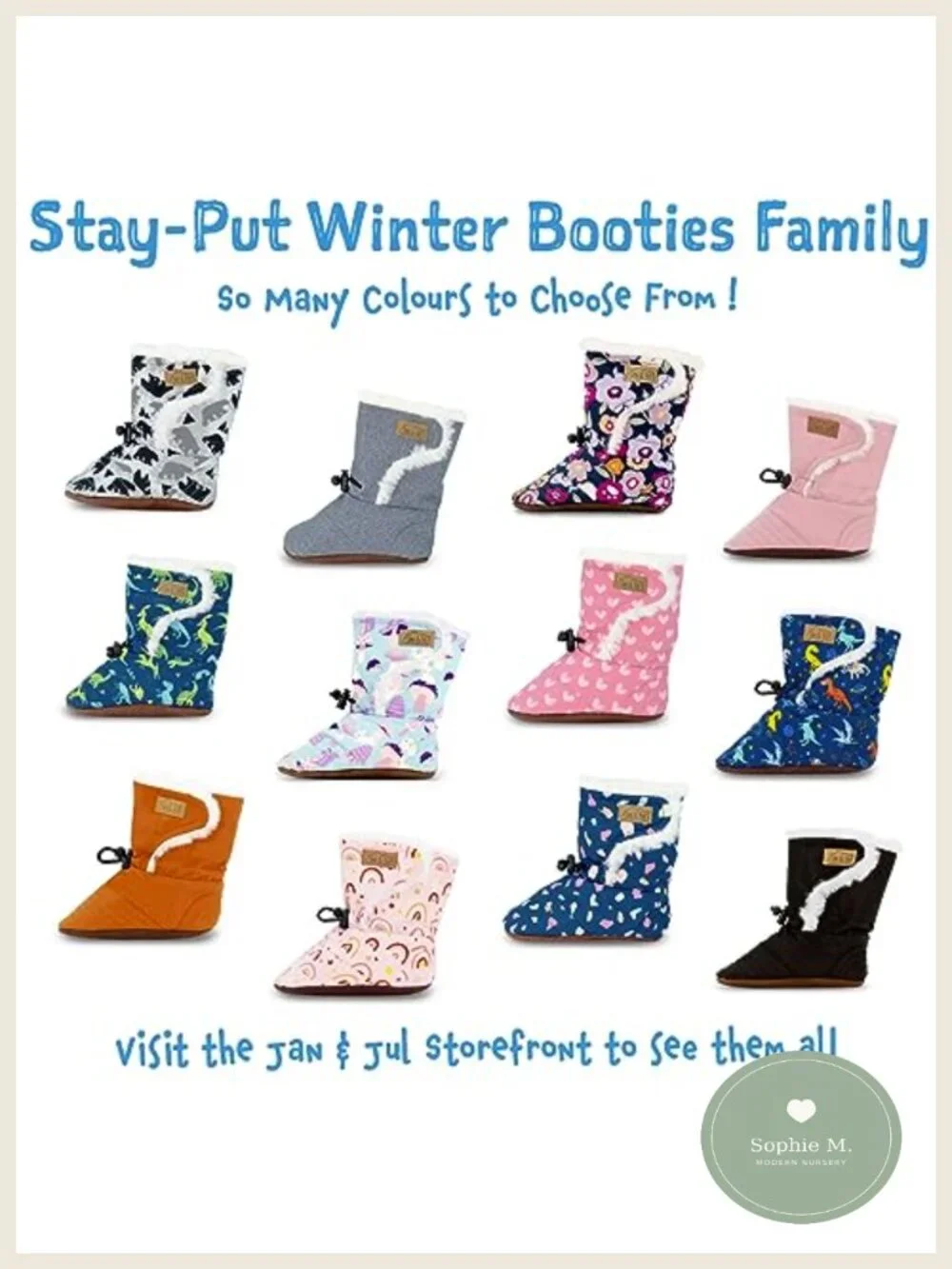 Water Resistant Winter Baby Booties with Faux Fur Lining